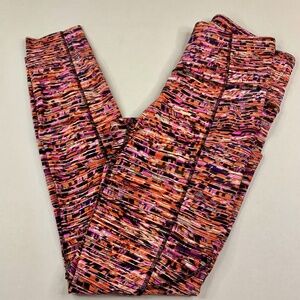 Lululemon Fast and Free high-rise tights/leggings flash pleat in orange multi